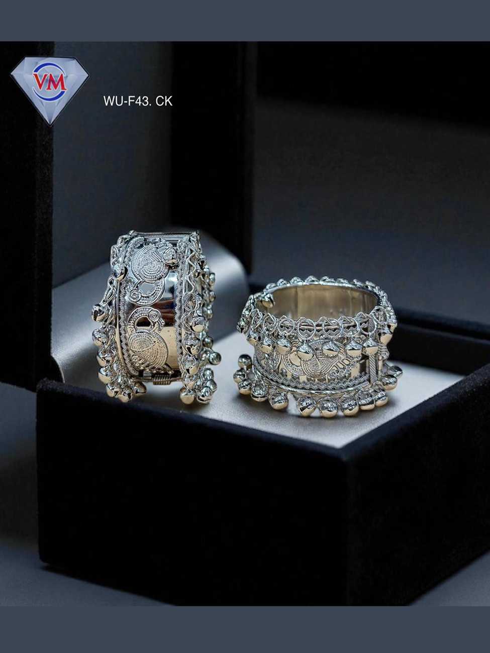 Oxidized silver kada featuring floral enamel work and multicolor accents