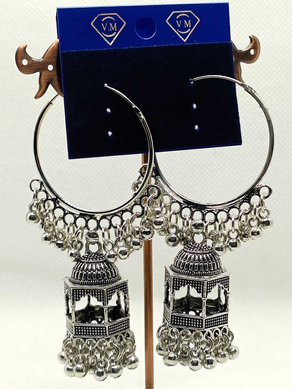 Bollywood Oxidized Silver Plated Party wear Traditional Bali Handmade Earrings for Girls and Women From Label BY VM Imitation