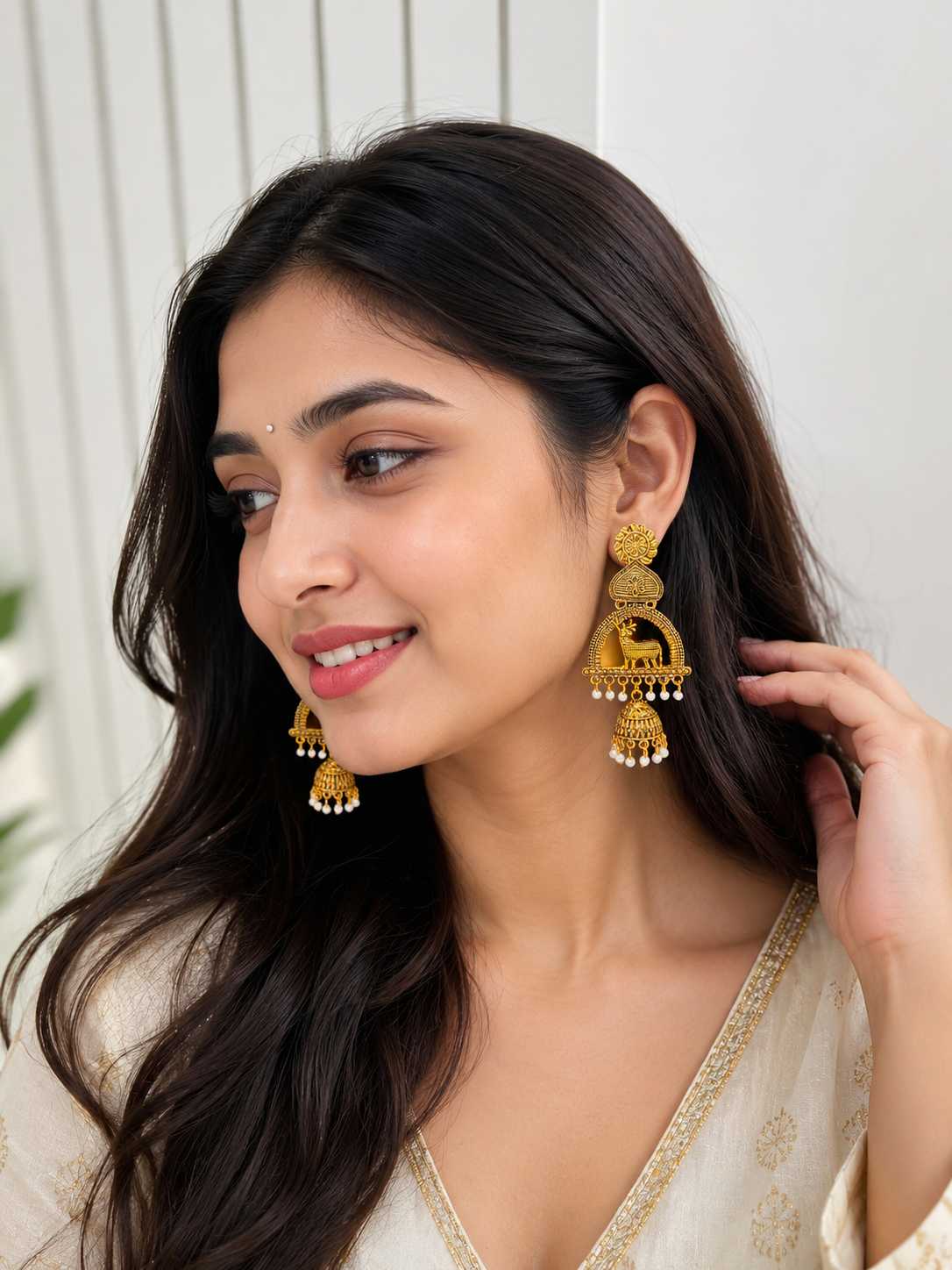 Traditional Chandbali Jhumka Earrings